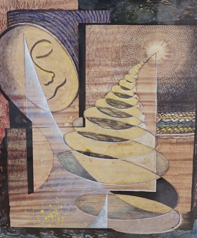 Cecil Heathfield (1893-1969), gouache, ink and wax, 'Sleep', signed and inscribed verso, 52 x 42cm